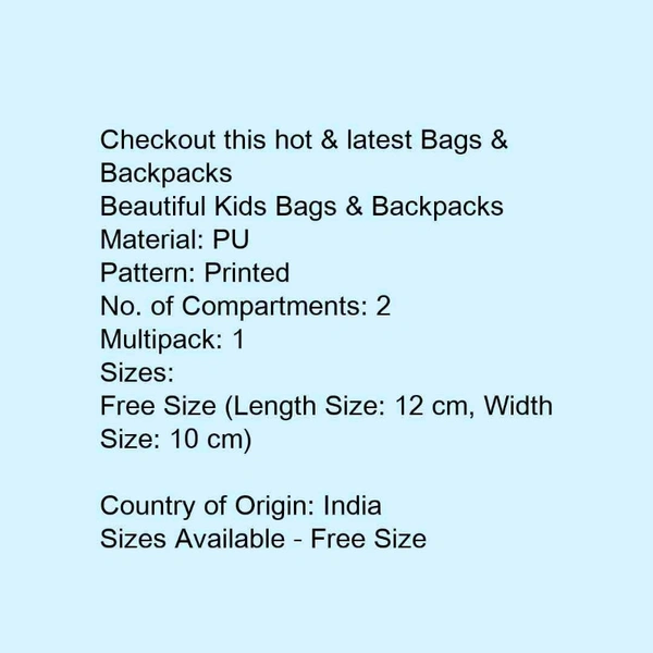 Beautiful Kids Bags & Backpacks  - Multi colored 