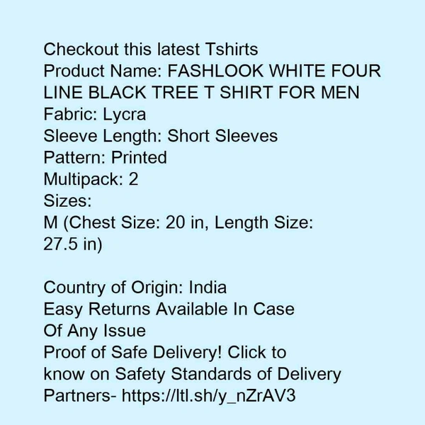 Fashlook Four Line Black and White T-shirt  - black / white , M, L, XL, XXL