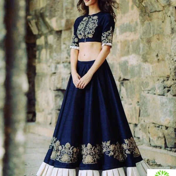 New Stylish Lehengha For Women  - Green / white , M, L, XL, XXL