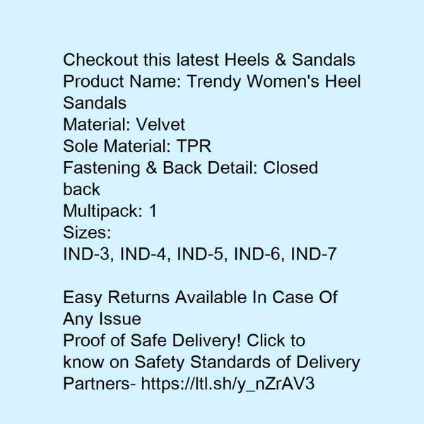 Heel Sandal For Women  - Multi colored , 3,4,5,6,7