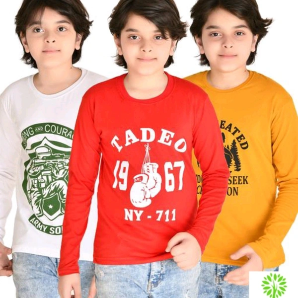 T-shirt For Boys (pack Of 3) - Multi colored , 6-15 years 