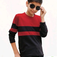 Full Sleeve T-shirt Cotton For Boys  - Multi colored , 4-13 years 