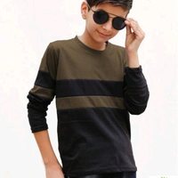 Full Sleeve T-shirt Cotton For Boys  - Multi colored , 4-13 years 
