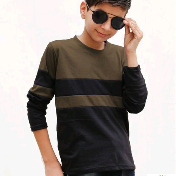 Full Sleeve T-shirt Cotton For Boys  - Multi colored , 4-13 years 