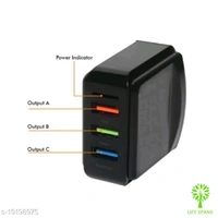 3 In 1 Dash Fast Charger With USB Cable  - Black , free 