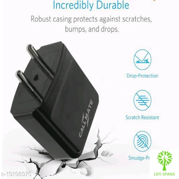 3 In 1 Dash Fast Charger With USB Cable  - Black , free 