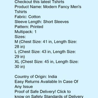 Fashlook Cotton T-shirt For Men  - Multi colored , S, M, L, XL, XXL
