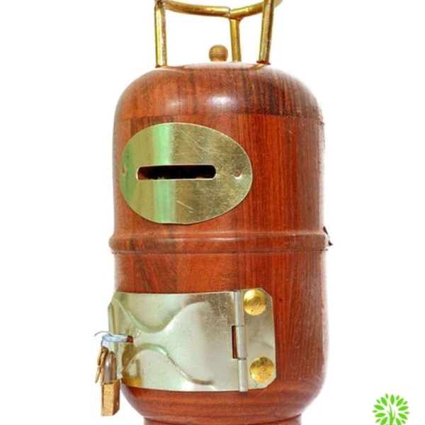 Stylish Coin / Money / Piggy Bank Saving Box  - brown , 15 X 10 X 15  cm