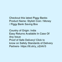Stylish Coin / Money / Piggy Bank Saving Box  - brown , 15 X 10 X 15  cm