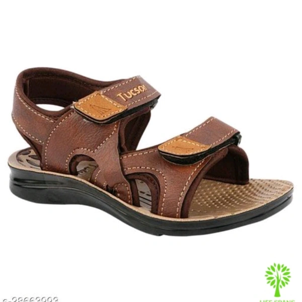 Fashionable Boys Sandal ( Leather PU)  - brown , 8-12 Years 