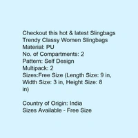 Trendy Classy Women Slingbags (pack Of 2) - Meron , free 