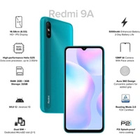 Redmi 9A (Nature Green, 4GB RAM, 32GB Storage) | 2GHz Octa-core Helio G25 Processor | 5000 mAh Battery - blue 