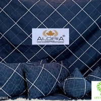 5 Pieces Bedding Set With 1Pc Bedsheet , 2Pc Quilted Cushion With Zip, 2pc Pillow Cover . Size - 90 X 100 Inches  - Blue, 90 X 100 inches 
