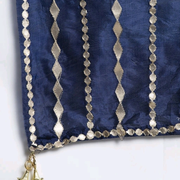 Silk Dupatta For Women  - black / White , 2 mtr