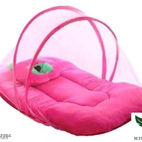 Baby Bed N Bed Protector With Towel Free - pink, 0-6 month