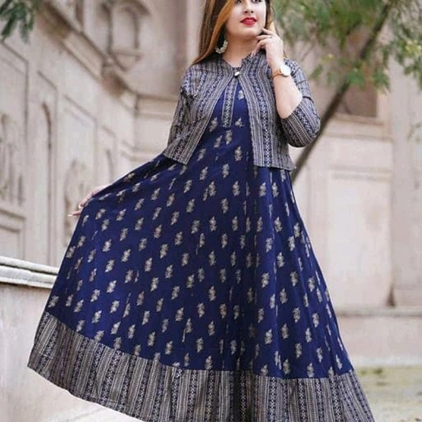 Jacket System Kurtis For  Women  - Blue n Black , S, M, L, XL XXL