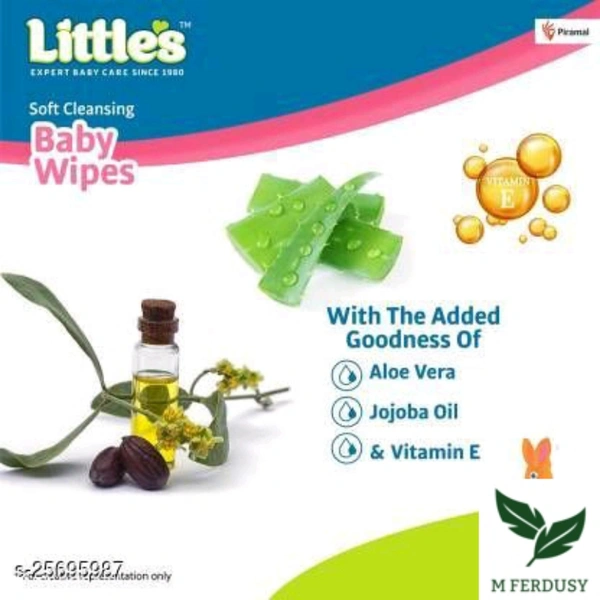 Little's Soft Cleansing Baby Wipe With Aloe Vera , Jojoba Oil N Vitamin E  - white, s