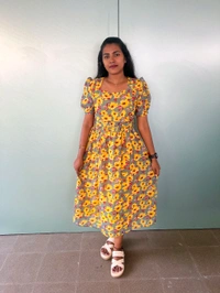 Yellow Georgette Feeding Maxi - Gold, L