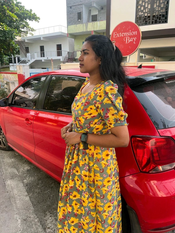 Yellow Georgette Feeding Maxi - Gold, L