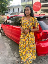 Yellow Georgette Feeding Maxi - Gold, L