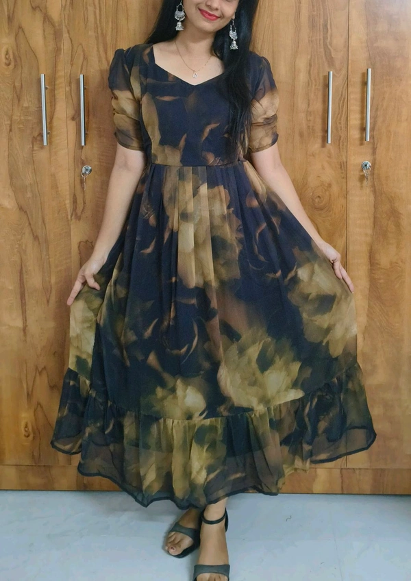 georgette Feeding kurti - L, Black