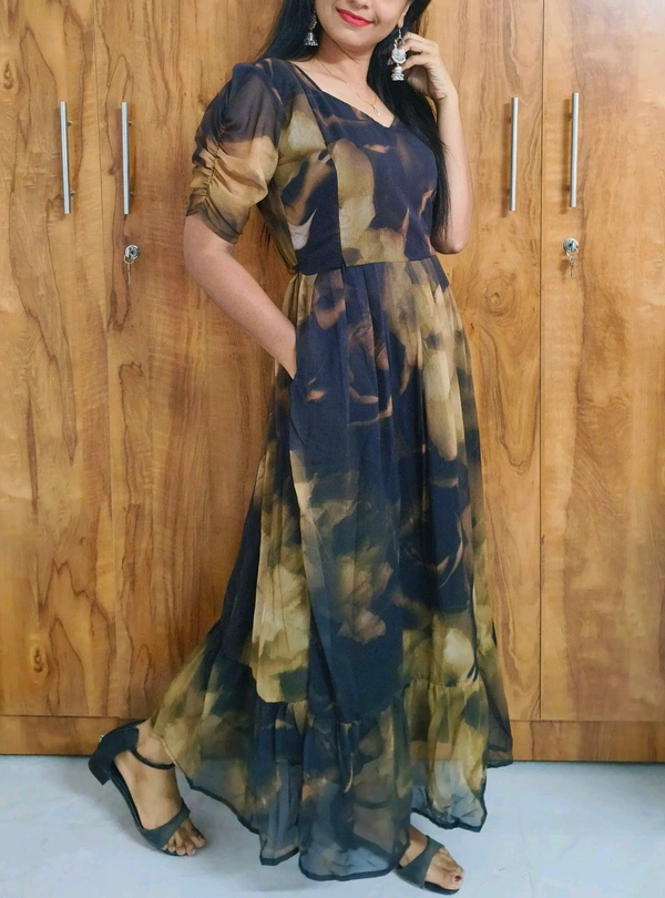 georgette Feeding kurti - L, Black