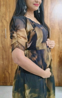 georgette Feeding kurti - L, Black