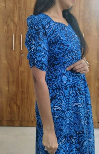 Blue Mandela Georgette Feeding Maxi - XL