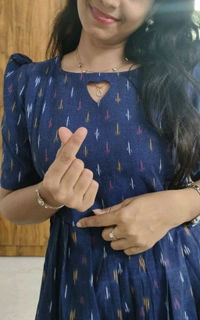 Blue Ikkat Feeding Kurti - M