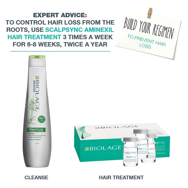 Matrix Biolage Scalpsync Aminexil Hair Treatment for Unisex (10x6ml) | Strengthens Hair & Reduces Hair Fall | Supports Healthy Scalp & Promotes Thicker | Fuller Hair for Men and Women.