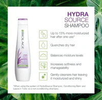 Matrix Biolage Hydrasource Plus Professional Shampoo for Dry Hair 1000 ml | Deep Hydration, Moisture Restoration & Softening for Dry | Dehydrated & Coarse Hair