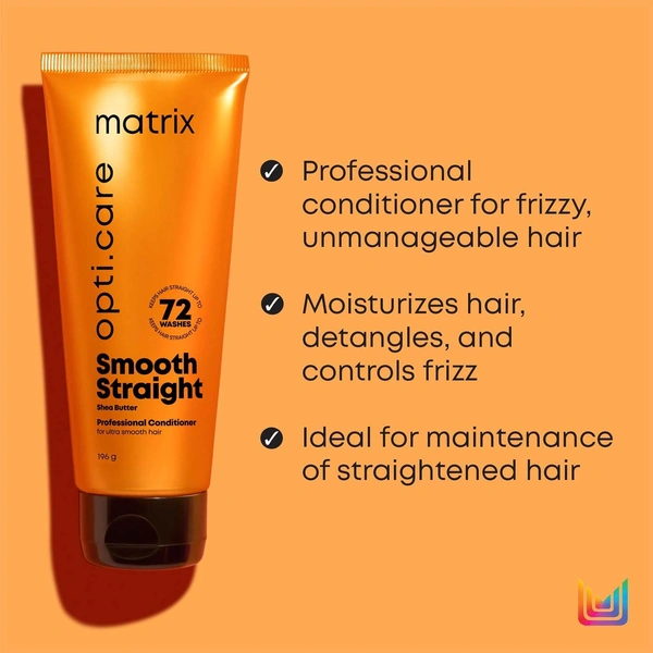 Matrix Opti care Smooth Straight Conditioner 100g for Ultra Smooth Hair with Shea Butter