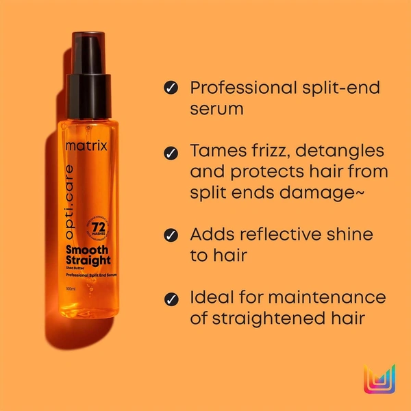 Matrix Opti care Smooth Straight Hair Serum 100ml for Split End Serum with Shea Butter