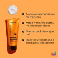 Matrix Opti care Smooth Straight Shampoo & Conditioner 200ml+98g Combo ( Pack of 2) with Shea Butter for Ultra Smooth Smooth Straight Hair