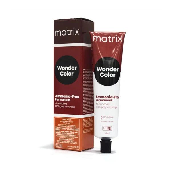 Matrix Wonder Hair Color Mocha Medium Brown 4Mo, 4.8 90ML Amonia Free | Vibrant Mocha Medium Brown shade | 50% grey coverage & long-lasting color.