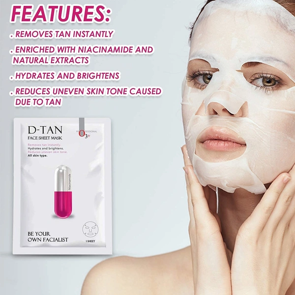 O3+ Professional O3+facialist D-Tan Face Sheet Mask 30g