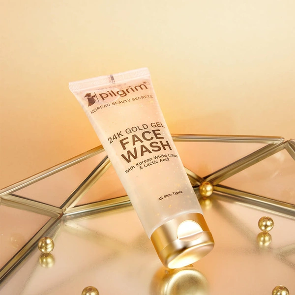 Pilgrim 24K Gold Gel Face Wash, 80ml | Cleanses Gently, Boosts Radiance, and Reduces Signs of Aging for a Glowing, Youthful Skin.