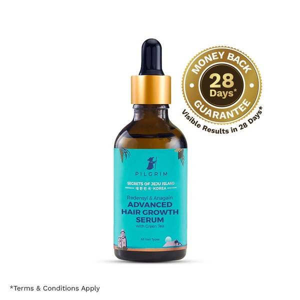 Pilgrim 3% Redensyl + 4% Anagain Hair Growth Serum, 50ml | Boosts Hair Growth, Reduces Hair Fall, and Strengthens Hair for Thicker, Healthier Strands.