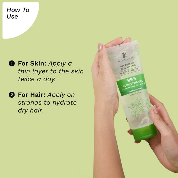 Pilgrim 99% Aloe Vera Gel, 200.0gm | Soothes, Hydrates, and Repairs Skin with a Pure Aloe Vera Formula for Healthy, Nourished Skin.