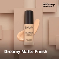Pilgrim Dream Matte Serum Foundation (215-Classic Nude), 30ml | Smooth Matte Finish, Buildable Coverage, and Lightweight Feel for All-Day Wear.