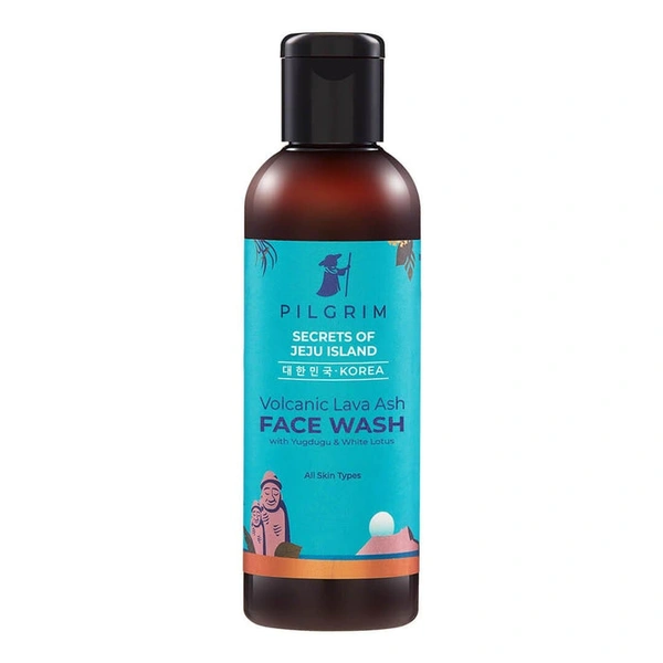 Pilgrim Face Wash Volcanic Lava Ash with Yugdugu & White Lotus, 100ml | Deep Cleanses, Exfoliates, and Brightens Skin for a Fresh, Radiant Look.