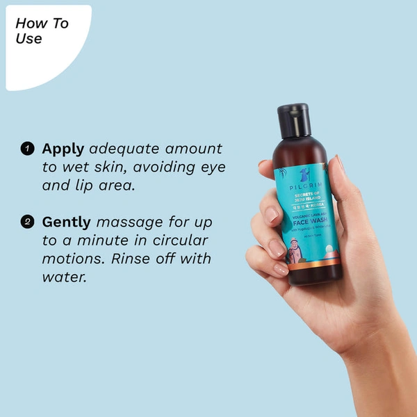 Pilgrim Face Wash Volcanic Lava Ash with Yugdugu & White Lotus, 100ml | Deep Cleanses, Exfoliates, and Brightens Skin for a Fresh, Radiant Look.