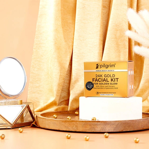 Pilgrim Facial Mask 24K Gold, 50.0gm | Revitalizes Skin, Boosts Radiance, and Reduces Signs of Aging for a Youthful Glow.