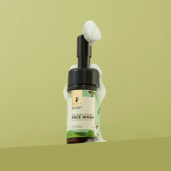 Pilgrim Foaming Face Wash Squalane, 120ml | Cleanses Deeply, Hydrates, and Leaves Skin Soft and Supple with Every Wash.