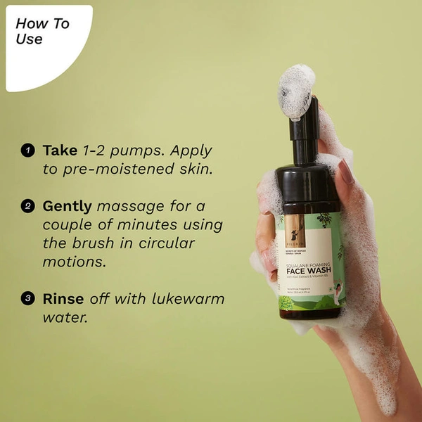 Pilgrim Foaming Face Wash Squalane, 120ml | Cleanses Deeply, Hydrates, and Leaves Skin Soft and Supple with Every Wash.