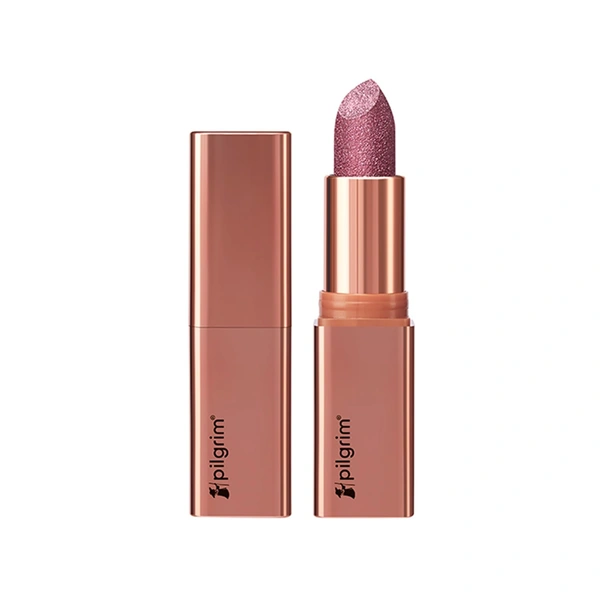 Pilgrim Glitter Lipstick Dubai luxury lifestyle - 03-Dubai gold 4.2g | Glitter-Infused Matte Finish | Enriched with Vitamin E & Olive Oil | Non-Drying & Long-Lasting | Suitable for All Skin Types