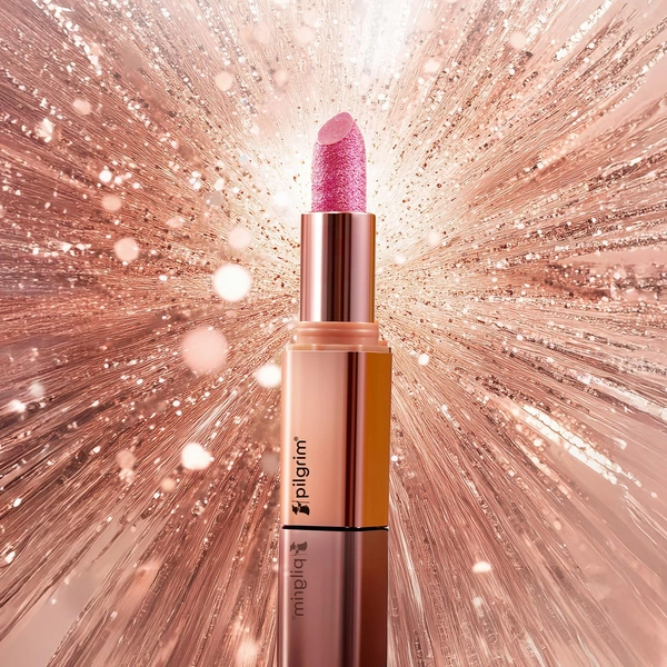 Pilgrim Glitter Lipstick Dubai luxury lifestyle - Jumeirah Jewel 4.2g | Glitter-Infused Matte Finish | Enriched with Vitamin E & Olive Oil | Non-Drying & Long-Lasting | Suitable for All Skin Types