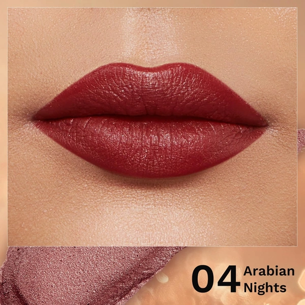 Pilgrim Glitter Lipstick Dubai luxury Lifestyle - The Khalifa 4.2g | Luxury Matte Finish | Infused with Vitamin E  & Olive Oil, Non-Drying | Suitable for All Skin Types