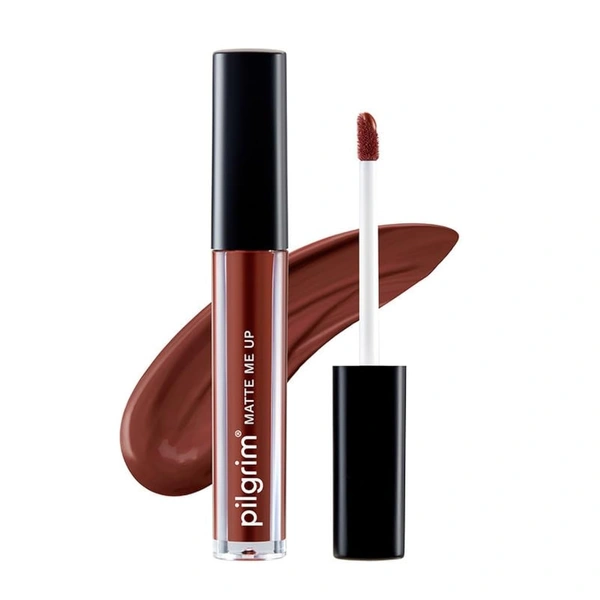 Pilgrim Liquid Matte Lipstick 03 Bossy Brown |Bold Brown Shade | Velvety Matte Finish | Long-Lasting | Smudge-Proof | Lightweight Formula for All-Day Comfort & Rich Pigmented Color