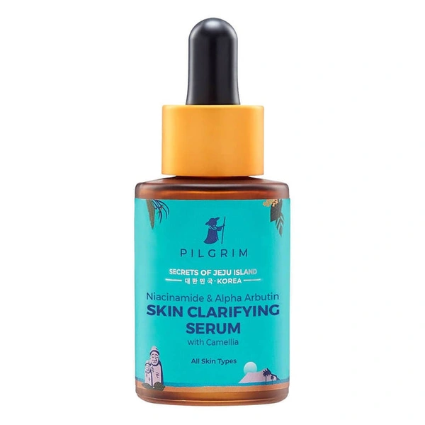 Pilgrim Niacinamide & Alpha Arbutin Skin Clarifying Serum, 30ml | Reduces Dark Spots, Brightens Skin, and Improves Texture for a Smooth, Even Complexion.